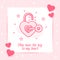 Open lock heart shape key valentine card love icon