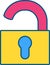 Open Lock Icon, Unlock Padlock Safety Sign