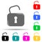 open lock multi color style icon. Simple glyph, flat vector of lock and keys icons for ui and ux, website or mobile application