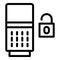 Open lock smart speaker icon, outline style