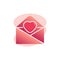 Open love letter flat icon