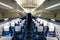 Open Luggage rack and interior view of the small regional passenger airplane