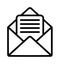 Open mail line icon