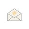 Open mail line icon, representing email, envelope