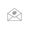 Open mail line icon, representing email, envelope