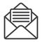 Open mail line icon, web and mobile, open letter