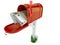 Open mailbox with euro currency
