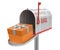 Open mailbox with gift (clipping path included)