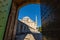 Open metal gate to Suleymaniye mosque, historic landmark in Istanbul, Turkey
