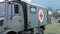 Open military ambulance vehicle