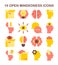Open-mindedness icons set. The ability to accept new ideas and concepts