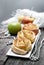 Open mini pies with apples and cinnamon