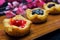 Open mini pies with berries jams