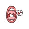 Open mouth with adenoids line color icon. Sign for web page, mobile app