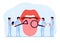 Open mouth with protruding tongue, checkup health tongue doctor. Tongue and disease. Vector illustration