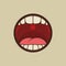 Open Mouth with Teeth and Tongue Vector