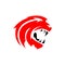 open mouth of a wild lion icon logo