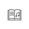Open music book outline icon