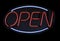 Open neon light sign