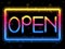 Open Neon Sign Rainbow Color