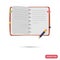 Open notebook color flat icon for web and mobile design