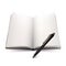 Open Notebook And Pen 3d Design