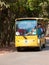 Open observation bus with tourists at Angkor