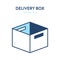 Open office box flat isometric icon. Vector illustration of a cardboard office box for papers and personal belongings. Parcel
