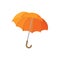 Open orange umbrella icon, cartoon style