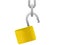 Open padlock with chain