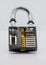 Open padlock with cutouts showing internal workings