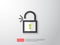 open padlock icon illustration. lock access warning alert security concept. safe secure of personal access, user authorizat