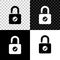 Open padlock icon isolated on black, white and transparent background. Opened lock sign. Cyber security concept. Digital