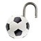 Open padlock soccer ball