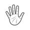 Open Palm Hand Outline Flat Icon on White