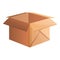 Open parcel box icon, cartoon style