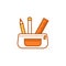 Open pencil case color line icon. Stationery concept.
