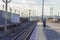 Open perspective shot of farmer at railway station