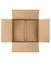 Open plain brown blank cardboard box isolated. Top view
