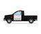 Open police pickup truck. Side view. Vector illustration on a white background.