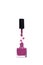 Open purple nail polish bottle, lilac flowers. Spring concept