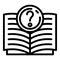 Open question book icon, outline style