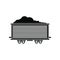 Open rail car black simple icon