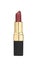 Open red lipstick golden black tube