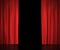 Open red silk curtains for theater and cinema