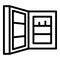 Open refrigerator door icon, outline style