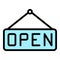 Open restaurant board icon color outline vector