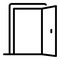 Open room door icon, outline style