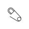 Open safety pin line icon