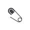 Open safety pin vector icon